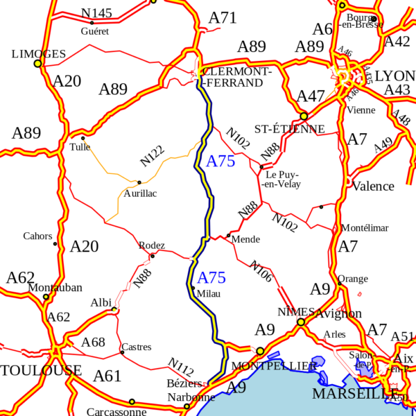 A75 Tracé