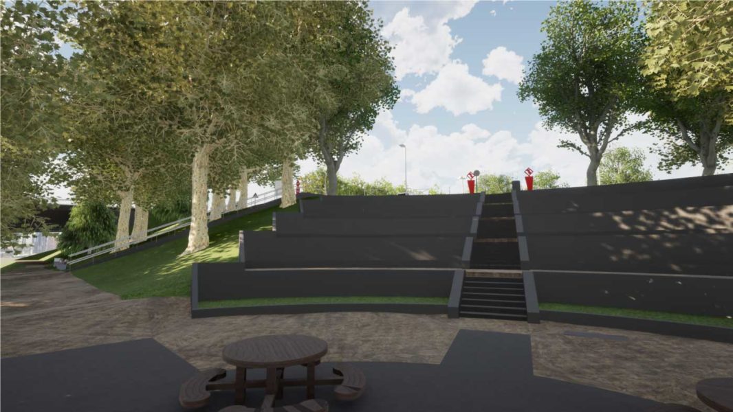 Centre sportif Puteaux, modélisation 3D accès piéton