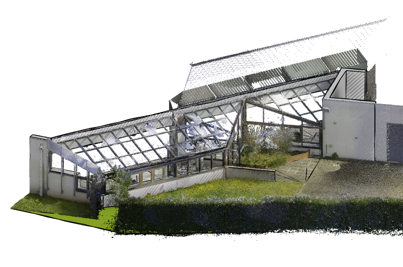 Modélisation 3D à partir d'un nuage de points de la verrière de la piscine Géraldini à Rodez
