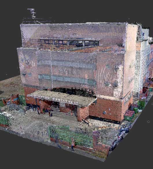 Nuage de point de la piscine Pantin vue de l'extérieur